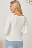 Square Neck Long Sleeve T-Shirt - Trendsi