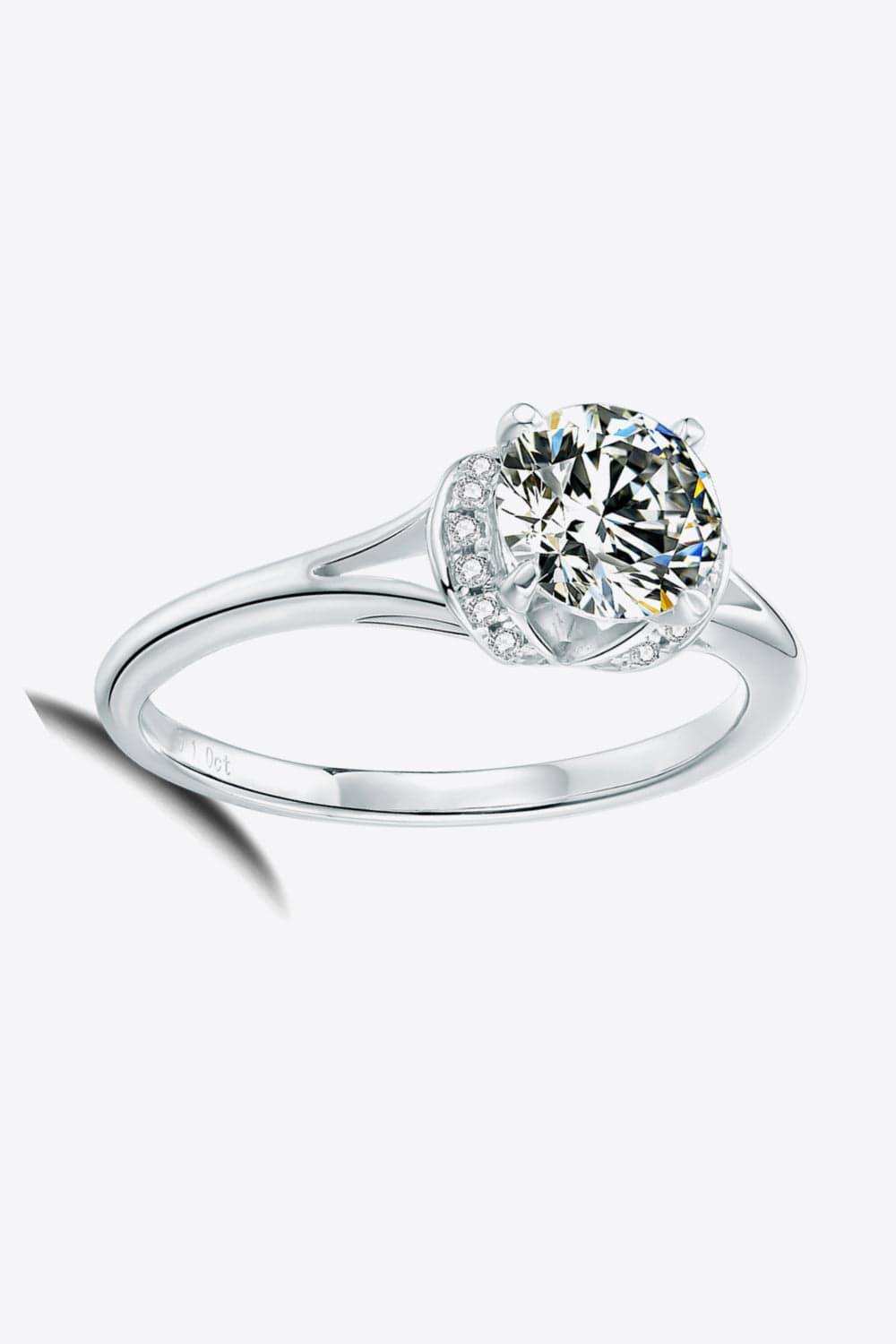 1 Carat Moissanite Split Shank Ring - Trendsi - Flyclothing LLC