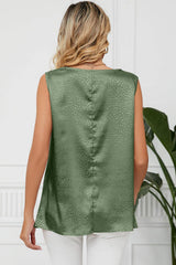 Ruched Cowl Neck Tank - Trendsi - Flyclothing LLC
