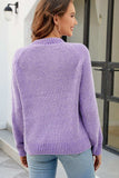 Waffle-Knit Round Neck Reglan Sleeve Sweater - Trendsi - Flyclothing LLC