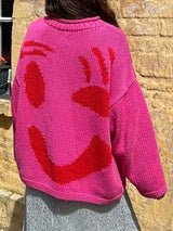 Contrast Drop Shoulder Long Sleeve Sweater - Trendsi - Flyclothing LLC