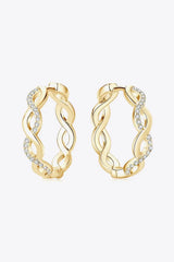 Moissanite Crisscross Hoop Earrings - Trendsi - Flyclothing LLC
