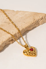 Heart Pendant Stainless Steel Necklace - Trendsi - Flyclothing LLC