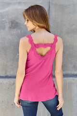 Basic Bae Full Size Lace Detail V-Neck Cutout Cami - Trendsi - Flyclothing LLC