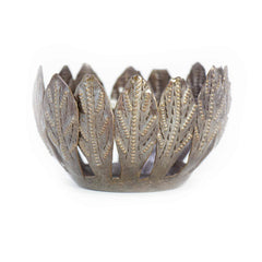 Decorative Drum Art Bowl or Votive, Mango Leaf - Haitian Artisans