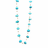 Floating Stone & Maasai Bead Necklace, Turquoise - Jedando