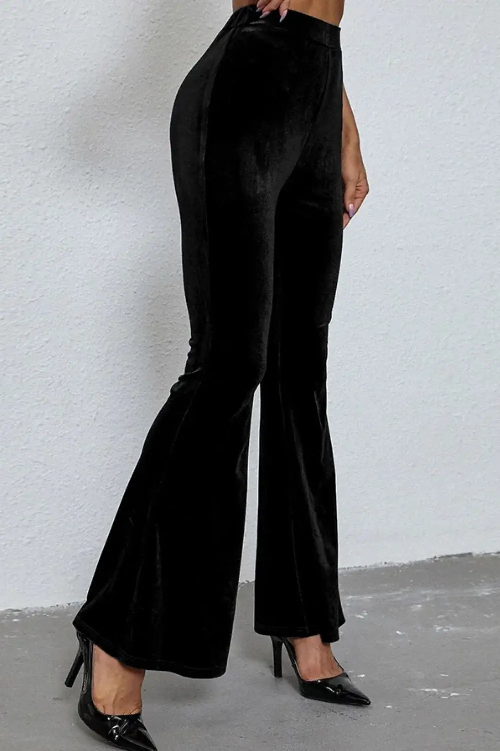 High Waist Flare Leg Pants - Trendsi - Flyclothing LLC