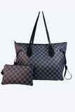 Checkered PVC Two-Piece Bag Set - Trendsi - Flyclothing LLC