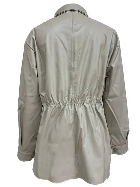 Snap Down Collared Jacket - Trendsi - Flyclothing LLC