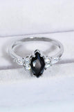 925 Sterling Silver Black Agate Ring - Trendsi
