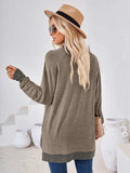 Contrast Mock Neck Long Sleeve T-Shirt - Trendsi - Flyclothing LLC