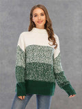 Color Block Turtleneck Sweater - Trendsi - Flyclothing LLC