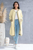 Button Up Contrast Trim Hooded Cardigan - Trendsi - Flyclothing LLC