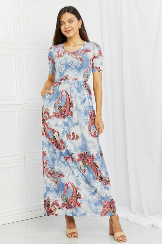 Celeste In My Feels Full Size Paisley Maxi Dress - Trendsi