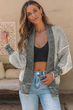 Waffle-knit Pocketed Open Front Cardigan - Trendsi - Flyclothing LLC