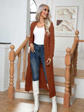 Cable-Knit Open Front Cardigan with Pockets - Trendsi - Flyclothing LLC