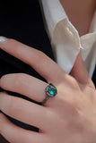 925 Sterling Silver Paraiba Tourmaline 4-Prong Ring - Trendsi - Flyclothing LLC