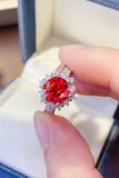 2 Carat Moissanite 925 Sterling Silver Halo Ring - Trendsi