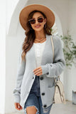 Waffle-Knit Dropped Shoulder Cardigan - Flyclothing LLC