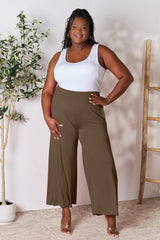 Double Take Full Size Smocked Wide Waistband Wide Leg Pants - Trendsi