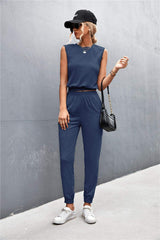 Sleeveless Top and Joggers Set - Trendsi - Flyclothing LLC