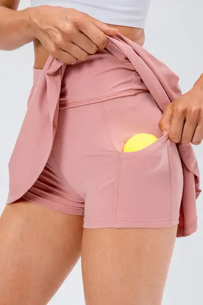 High Waist Pleated Active Skirt - Trendsi - Flyclothing LLC