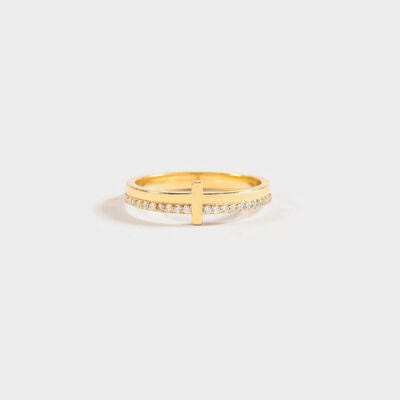 Zircon 925 Sterling Silver Cross Ring - Trendsi - Flyclothing LLC