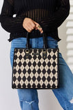 David Jones Argyle Pattern PU Leather Handbag - Trendsi