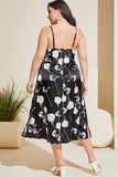 Plus Size Floral Lace Trim Side Slit Night Dress - Trendsi