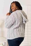 Woven Right Cable-Knit Hooded Sweater - Trendsi - Flyclothing LLC