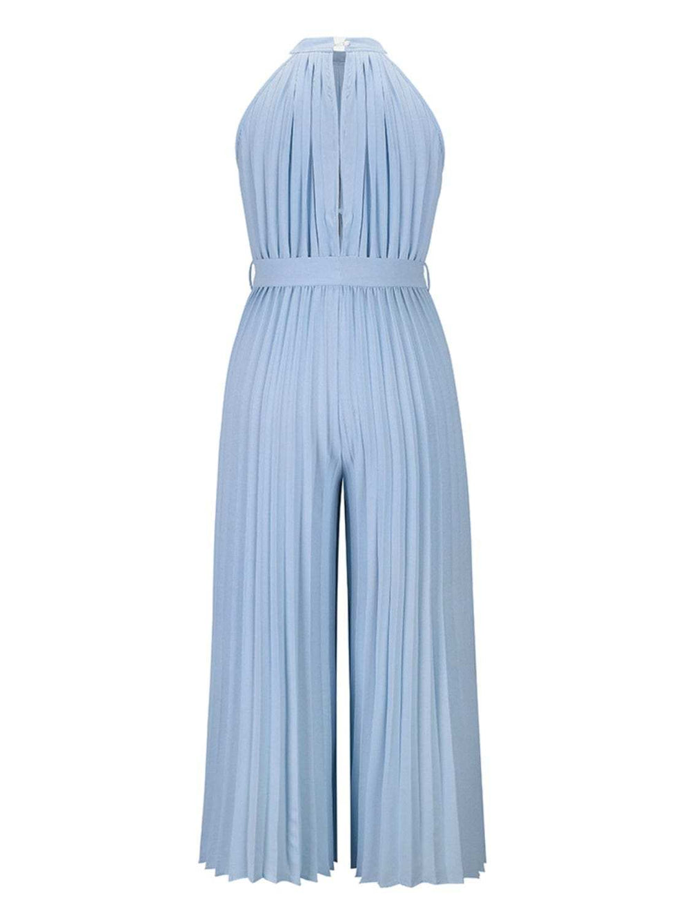 Cutout Tied Pleated Sleeveless Jumpsuit - Trendsi - Flyclothing LLC
