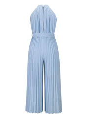 Cutout Tied Pleated Sleeveless Jumpsuit - Trendsi