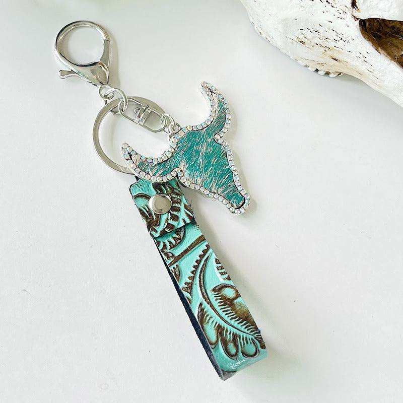 Rhinestone Bull Keychain - Trendsi - Flyclothing LLC