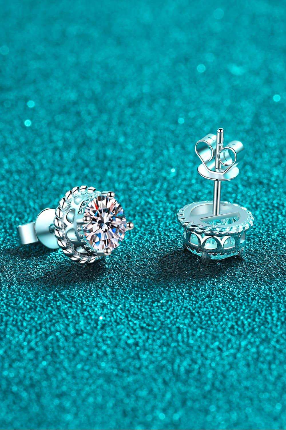 2 Carat Moissanite 925 Sterling Silver Stud Earrings - Trendsi - Flyclothing LLC