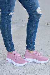 Forever Link Breathable Mesh Lace-up Round Toe Athletic Shoes - Trendsi