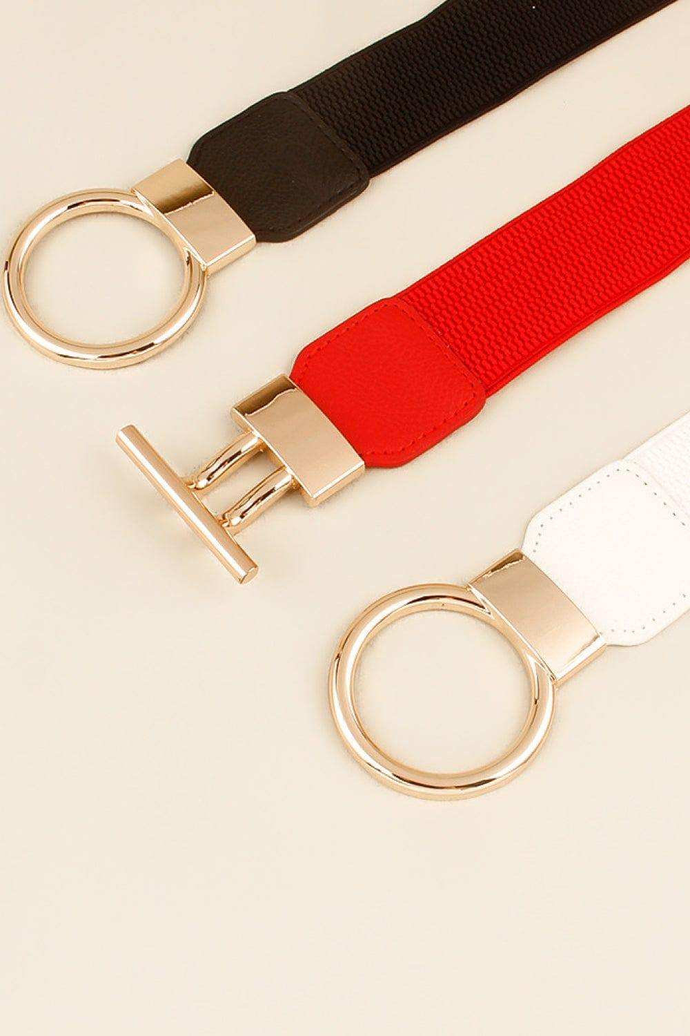 Circle Shape Buckle Zinc Alloy Buckle PU Leather Belt - Trendsi - Flyclothing LLC