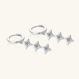 Moissanite 925 Sterling Silver Geometric Shape Earrings - Trendsi - Flyclothing LLC