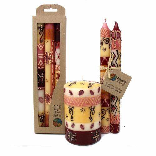 Tall Hand Painted Candles - Pair - Halisi Design - Nobunto - Nobunto - Flyclothing LLC
