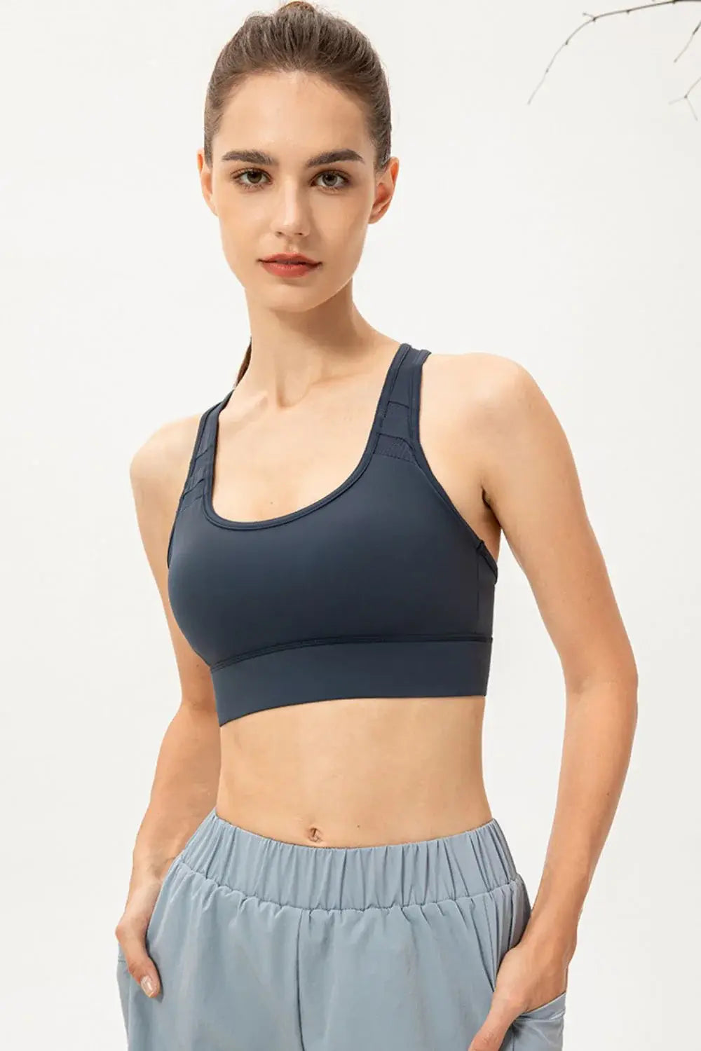 Scoop Neck Long Sports Bra - Trendsi - Flyclothing LLC