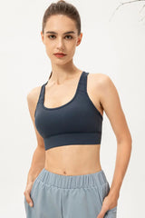 Scoop Neck Long Sports Bra - Trendsi - Flyclothing LLC
