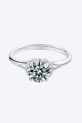 1 Carat Moissanite 925 Sterling Silver Split Shank Ring - Trendsi - Flyclothing LLC