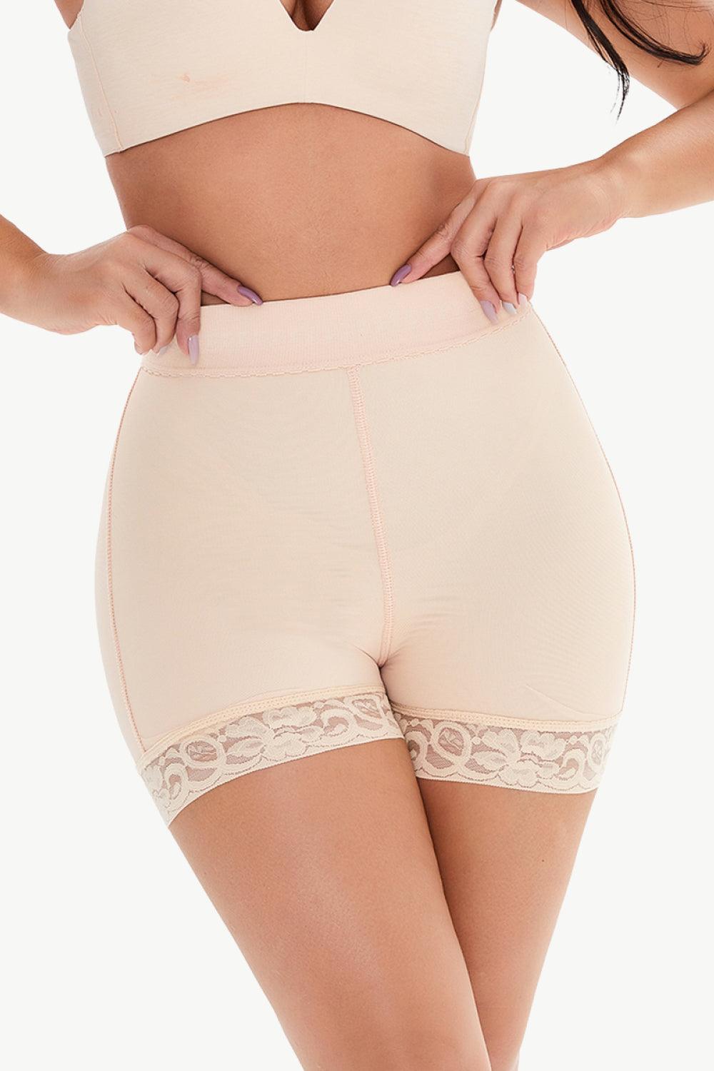 Full Size Pull-On Lace Trim Shaping Shorts - Flyclothing LLC