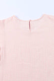 Textured Flutter Sleeve Keyhole Blouse - Trendsi - Flyclothing LLC