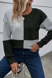 Color Block Round Neck Dropped Shoulder T-Shirt - Trendsi - Flyclothing LLC
