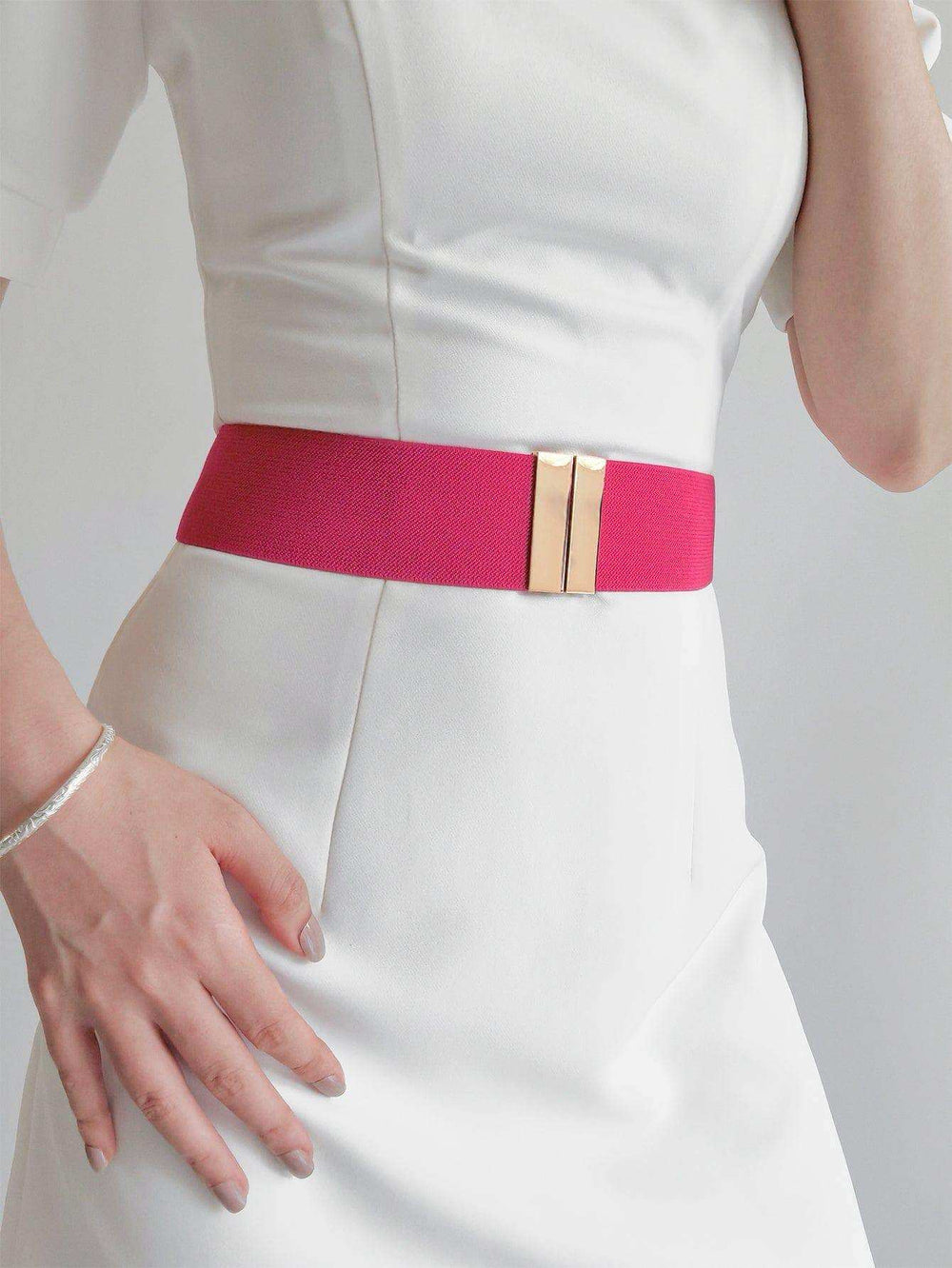 Alloy Buckle Elastic Belt - Trendsi - Flyclothing LLC
