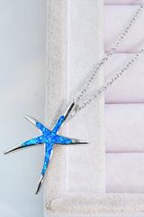 Opal Starfish Pendant Necklace - Flyclothing LLC