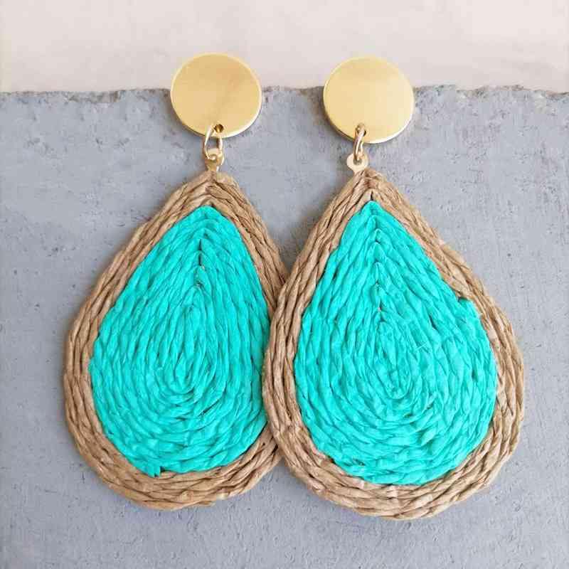 Raffia Grass Teardrop Earrings - Trendsi