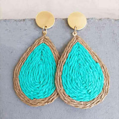 Raffia Grass Teardrop Earrings - Trendsi