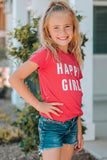 Girls Letter Graphic Short Sleeve T-Shirt - Trendsi