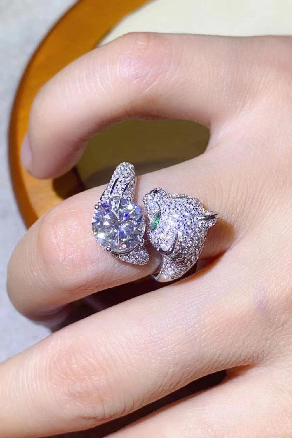 2 Carat Moissanite Adjustable Animal Ring - Trendsi